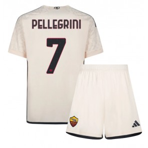 Lacne Dětský Futbalové dres AS Roma Lorenzo Pellegrini #7 2023-24 Krátky Rukáv - Preč (+ trenírky)